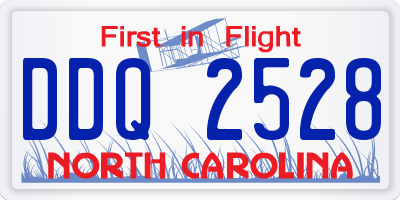 NC license plate DDQ2528