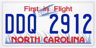 NC license plate DDQ2912