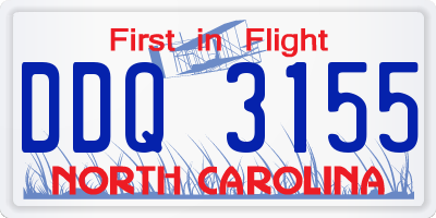 NC license plate DDQ3155