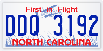 NC license plate DDQ3192