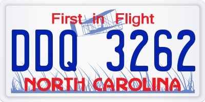 NC license plate DDQ3262