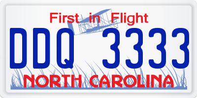 NC license plate DDQ3333