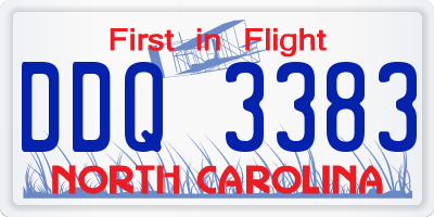 NC license plate DDQ3383