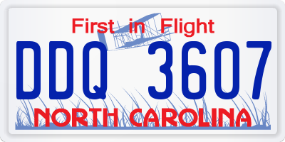 NC license plate DDQ3607