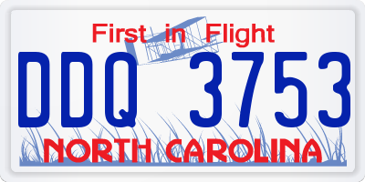 NC license plate DDQ3753
