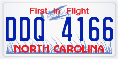 NC license plate DDQ4166