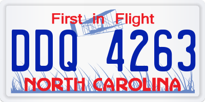 NC license plate DDQ4263