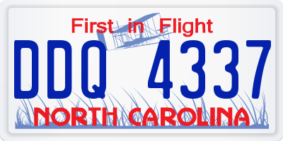 NC license plate DDQ4337