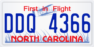NC license plate DDQ4366