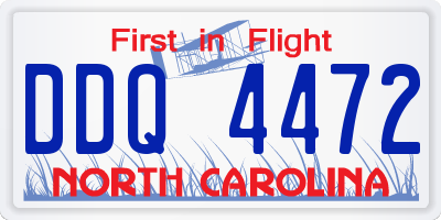 NC license plate DDQ4472