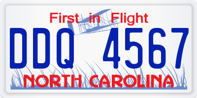 NC license plate DDQ4567