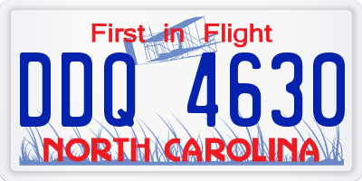 NC license plate DDQ4630