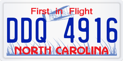 NC license plate DDQ4916