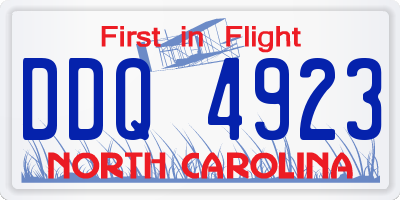 NC license plate DDQ4923