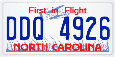 NC license plate DDQ4926