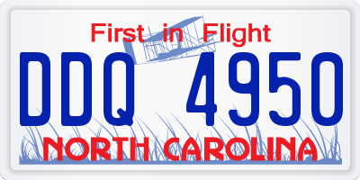 NC license plate DDQ4950