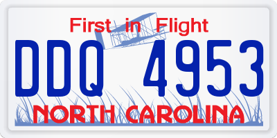 NC license plate DDQ4953