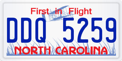 NC license plate DDQ5259