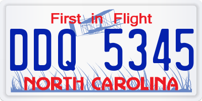 NC license plate DDQ5345