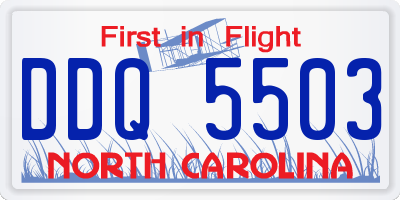 NC license plate DDQ5503