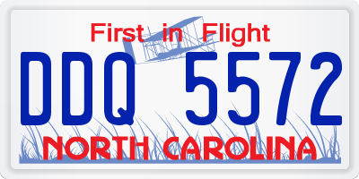 NC license plate DDQ5572