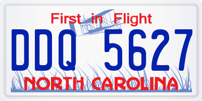 NC license plate DDQ5627