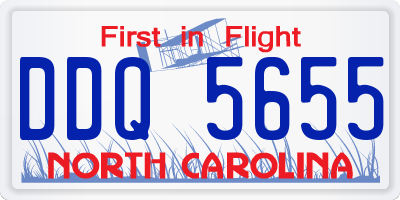 NC license plate DDQ5655