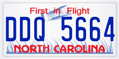 NC license plate DDQ5664