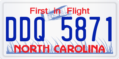 NC license plate DDQ5871