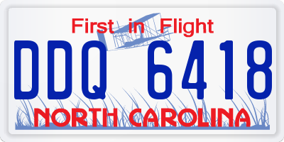 NC license plate DDQ6418