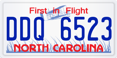 NC license plate DDQ6523
