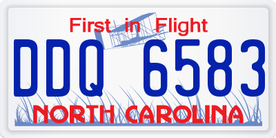 NC license plate DDQ6583