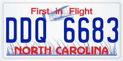 NC license plate DDQ6683