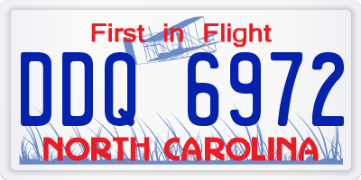 NC license plate DDQ6972