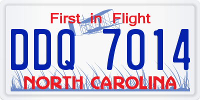 NC license plate DDQ7014
