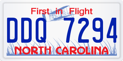 NC license plate DDQ7294