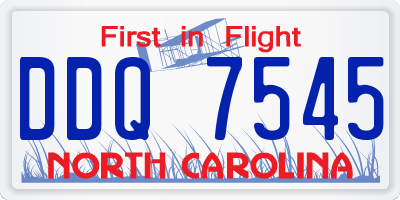 NC license plate DDQ7545