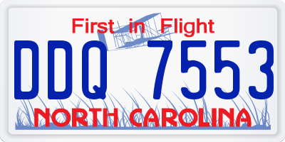NC license plate DDQ7553