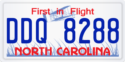 NC license plate DDQ8288