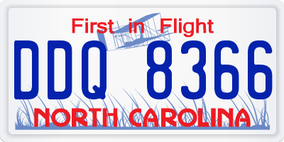 NC license plate DDQ8366