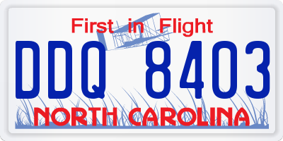 NC license plate DDQ8403