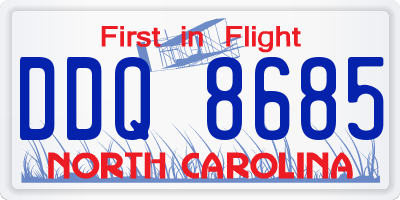 NC license plate DDQ8685