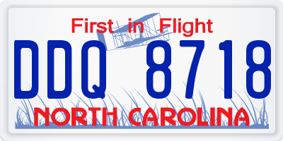 NC license plate DDQ8718