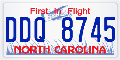 NC license plate DDQ8745