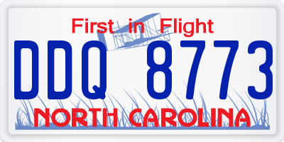 NC license plate DDQ8773