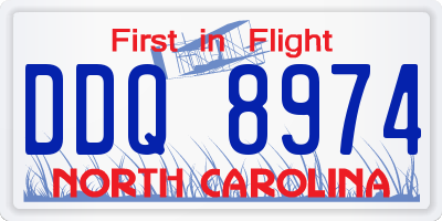 NC license plate DDQ8974