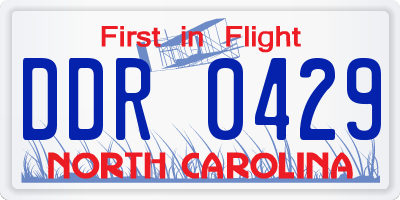 NC license plate DDR0429
