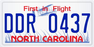 NC license plate DDR0437