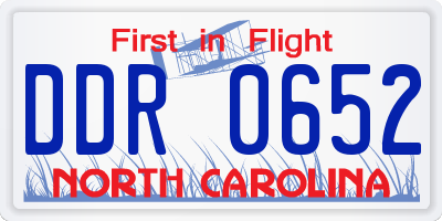 NC license plate DDR0652