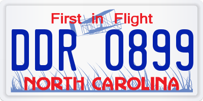 NC license plate DDR0899